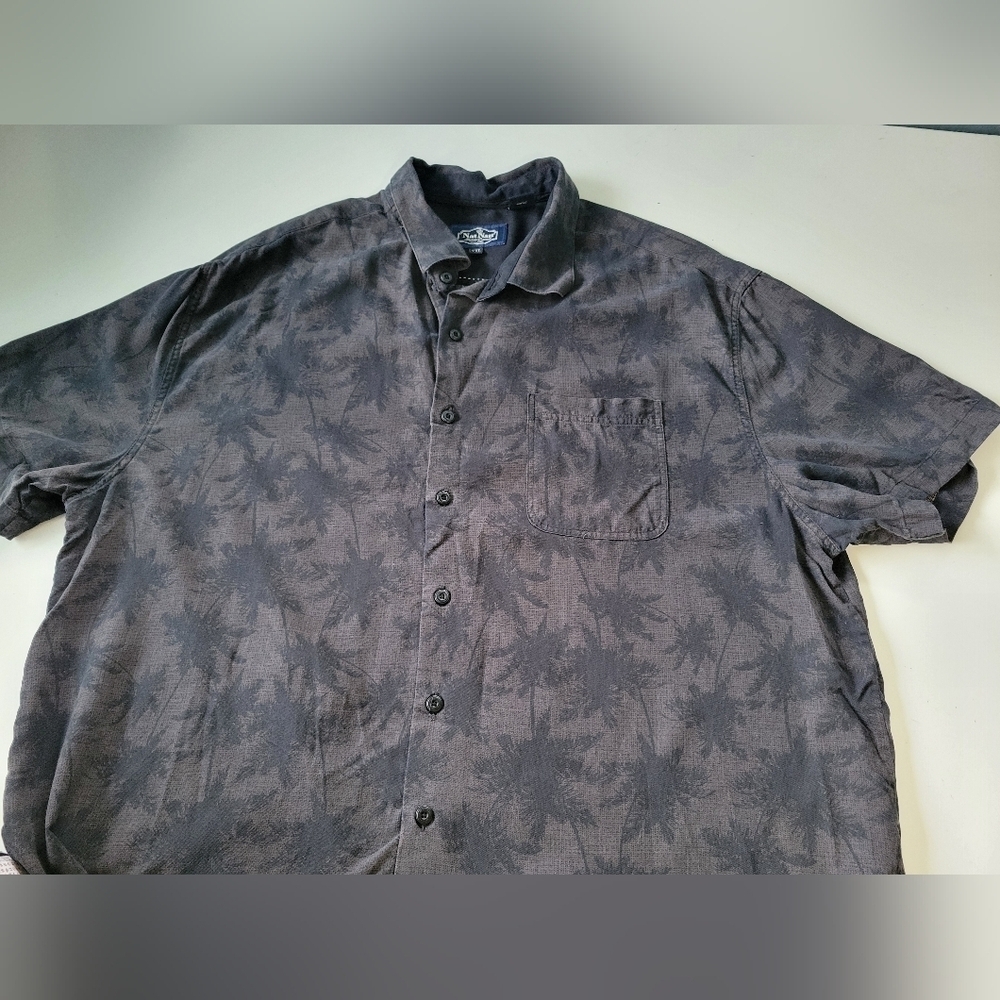 Nat Nast Silk Blend Printed Men's Shirt XXL Black - Picture 4 of 8